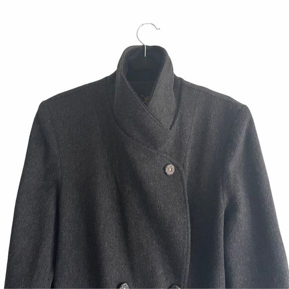 LUBA Paris Vintage Wool Double Breasted Long Winter Coat Grey L - Picture 4 of 9